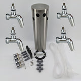 4 tap Stainless Steel Beer Tower Kit WITH TAPS and disconnects