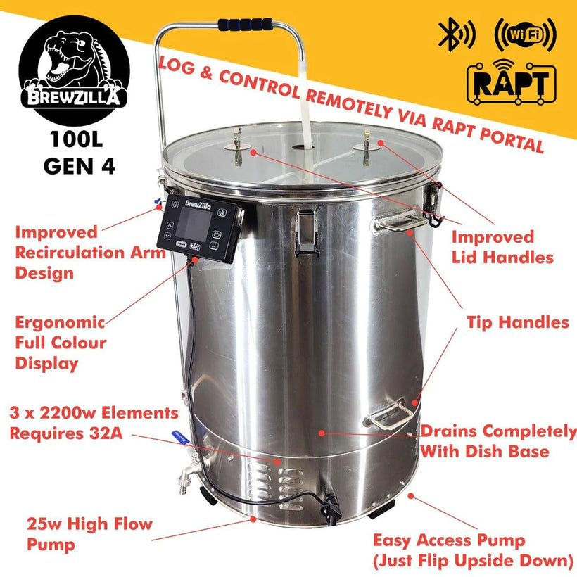 Brewzilla 100L G4 - allgrain brewing system - READ ELECTRICAL INFO