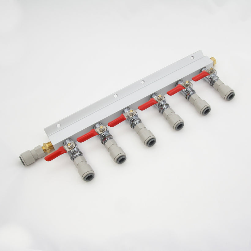 CO2 Gas manifold with MFL / John guest push fits